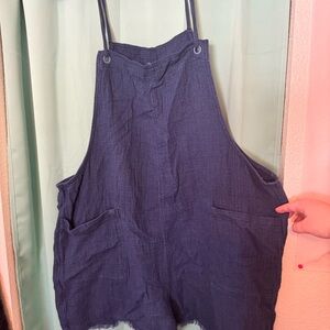 Aerie denim romper/ short overalls NWT XXL
